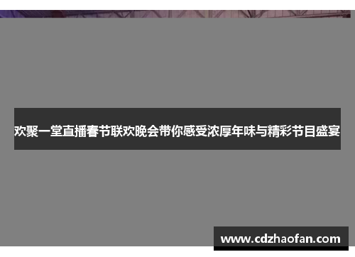 欢聚一堂直播春节联欢晚会带你感受浓厚年味与精彩节目盛宴